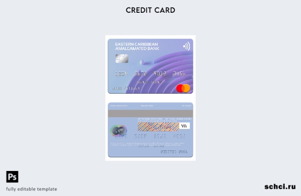 цифровая загрузка шаблона карты Mastercard Восточно карибского объединенного бан